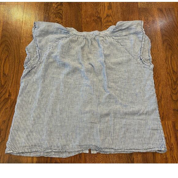 Rails Linen Blend Striped Alena Blouse - Blue/White XXL Costal Summer Vibes - Picture 2 of 8